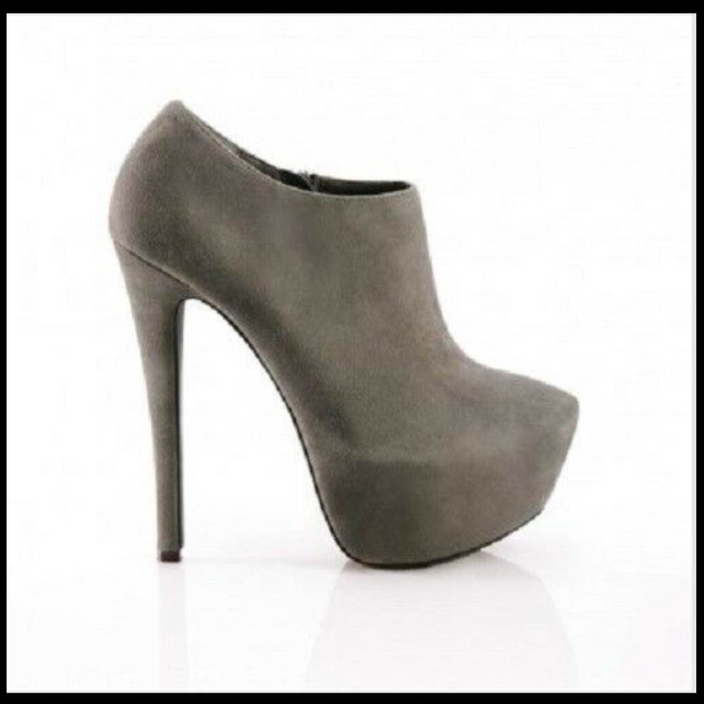 ShoeMint Genuine Leather Suede Platform Booties 8